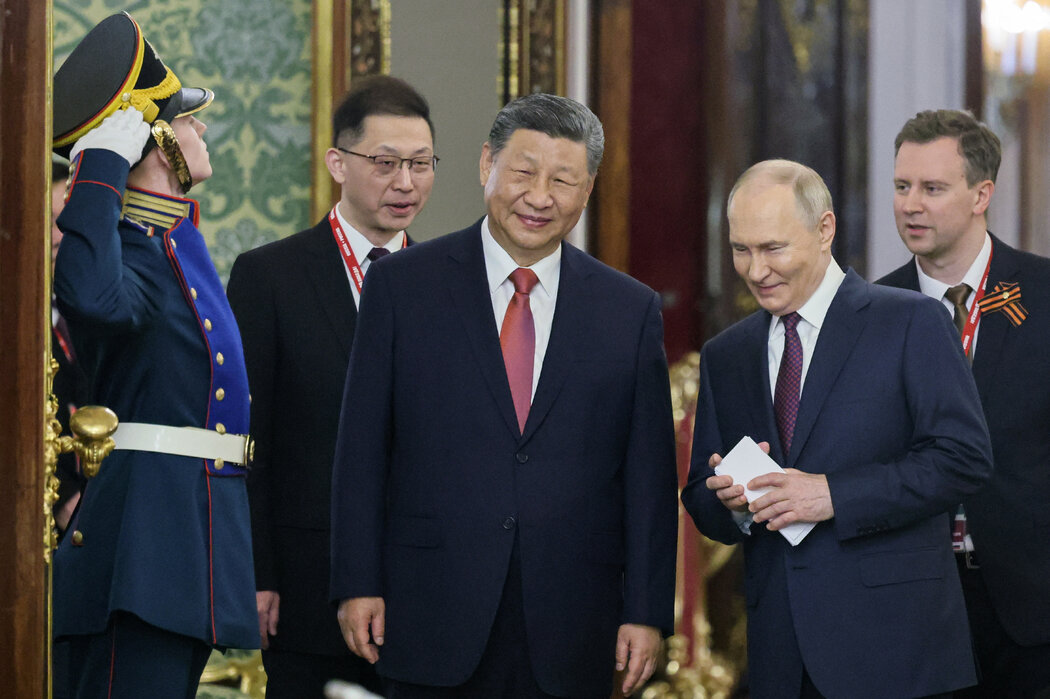 俄羅斯總統普丁和中國領導人習近平週四在克里姆林宮。