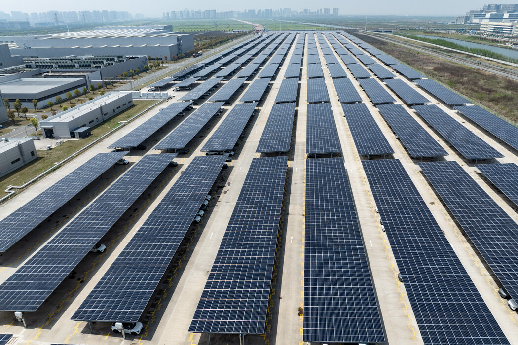 寧波的太陽能電池板。