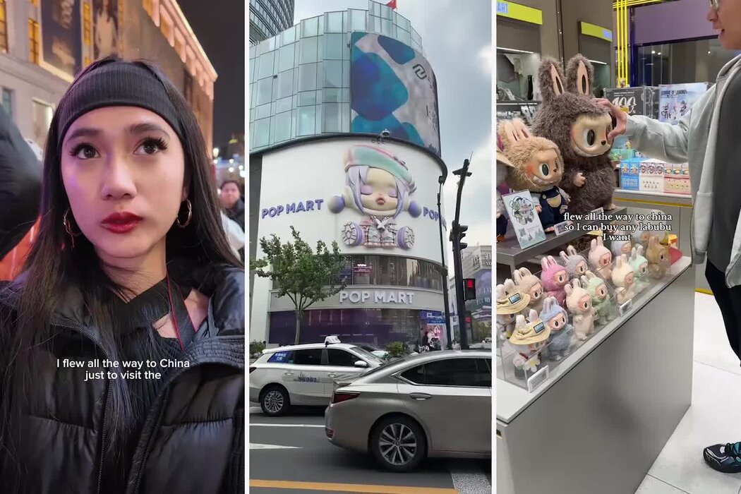 TikTok上的內容創作者分享了他們參觀中國泡泡瑪特商店的經歷。