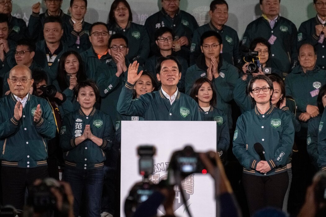 去年競選台灣總統期間,賴清德在台北進行的造勢活動。
