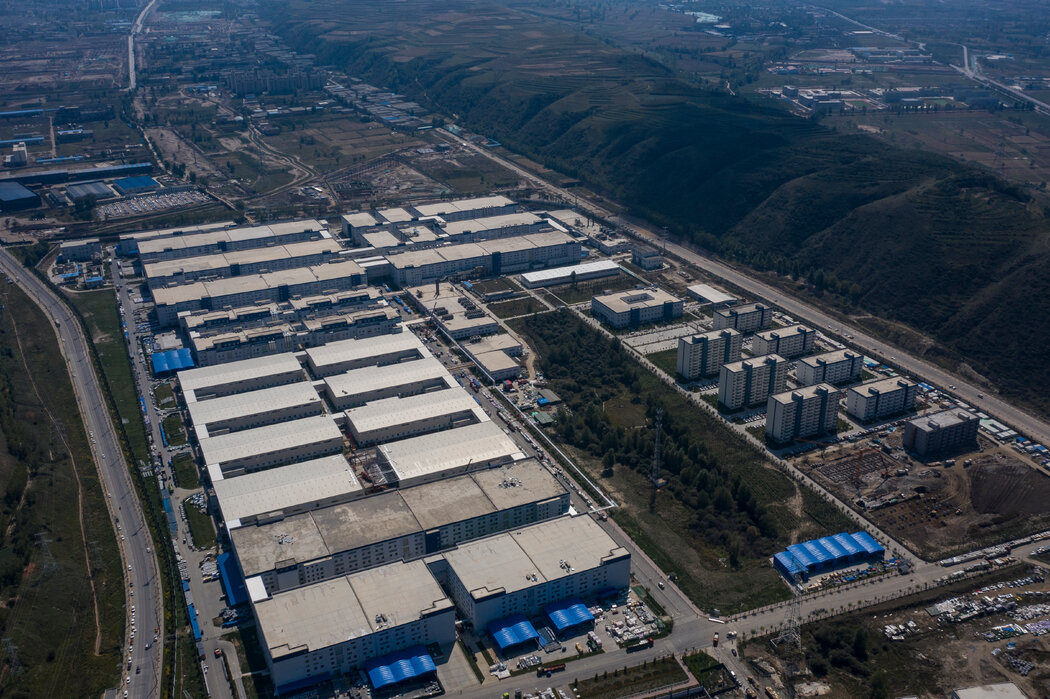 2021年,比亞迪位於中國西寧市的工廠。該工廠生產鋰電池。