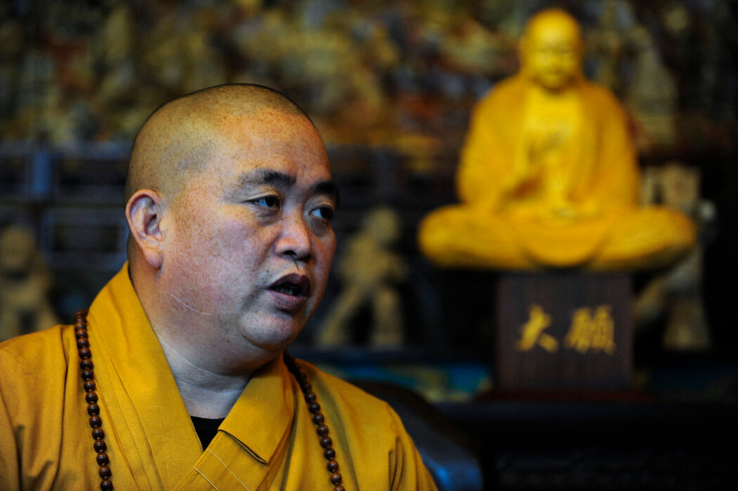 少林寺方丈釋永信。中國佛教協會宣布已註銷釋永信戒牒。