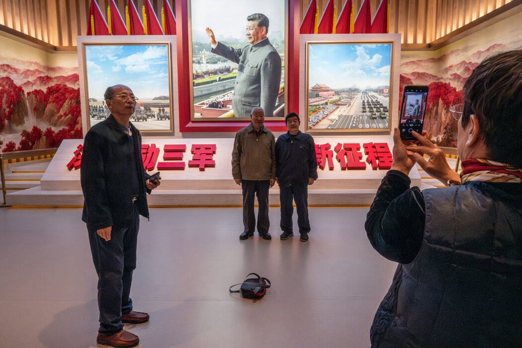 北京軍事博物館展出的中國領導人習近平肖像。習近平設定了2027年實現中國人民解放軍現代化的目標。