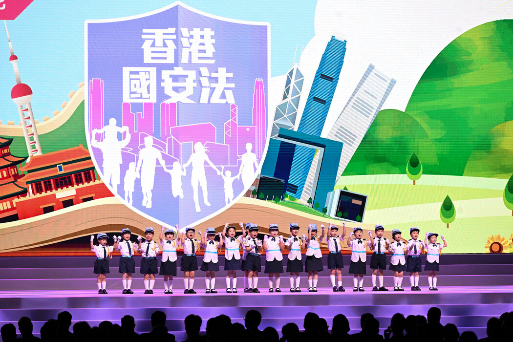 6月，香港國安法實施五週年慶典上的兒童。