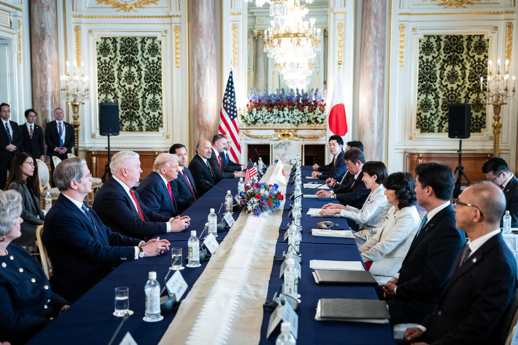 川普與高市早苗在談及兩國友誼時，互相讚譽。
