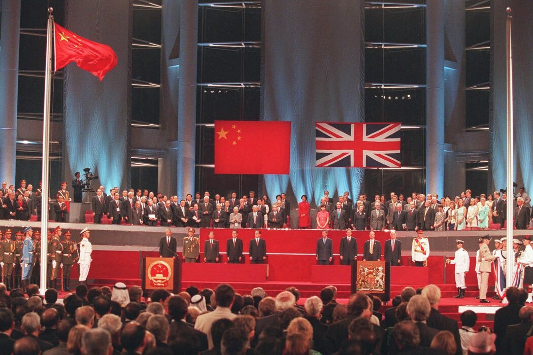 1997年7月1日,中英香港主權移交儀式。