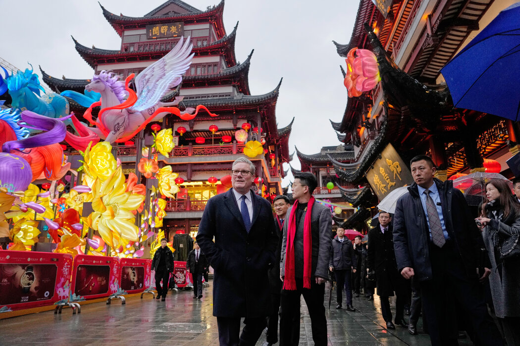 上週五，英國首相斯塔默在上海。他是2018年以來首位訪問中國的英國領導人。