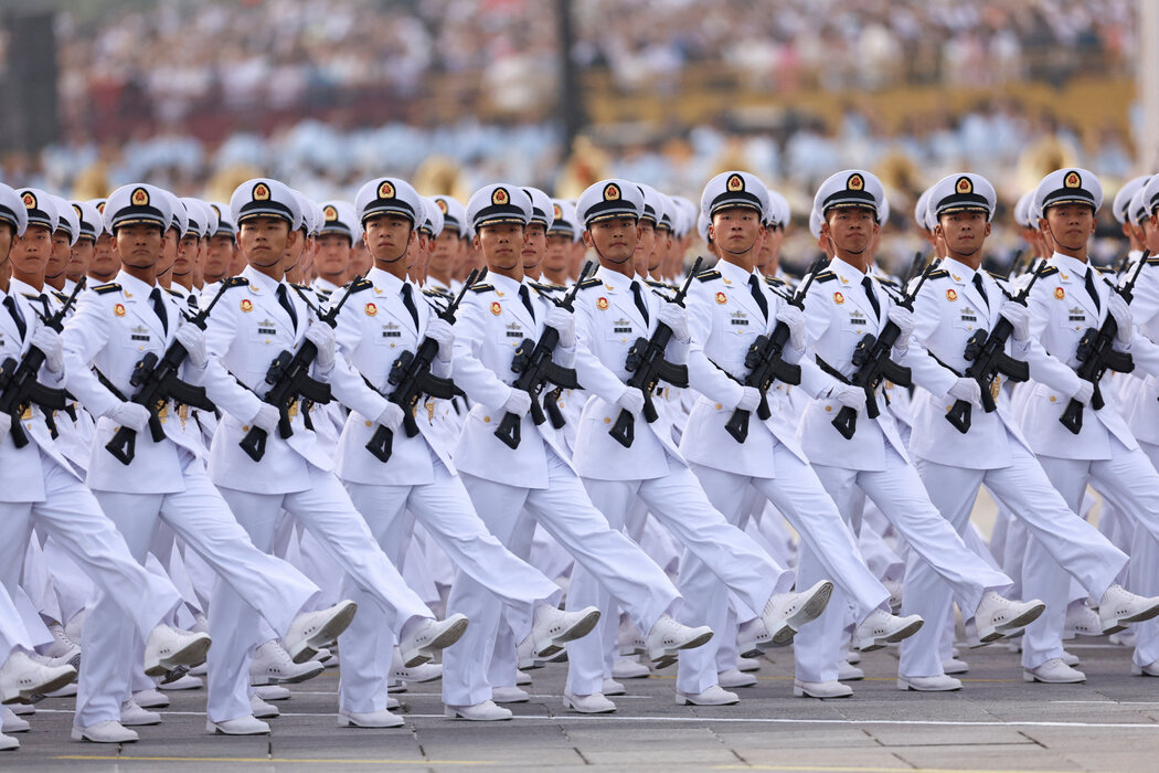 中國人民解放軍士兵，9月攝於北京。