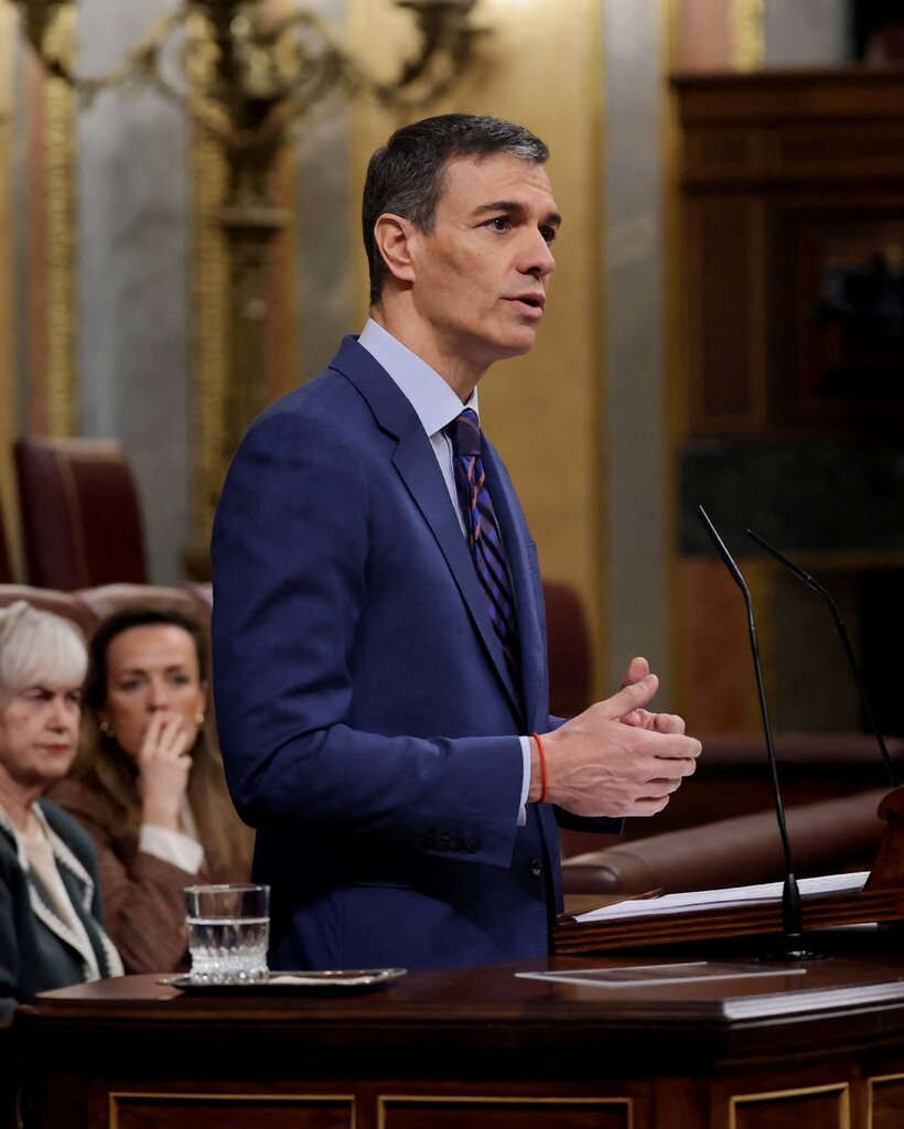 上個月，西班牙首相佩德羅·桑切斯就伊朗戰爭在議會發表講話。