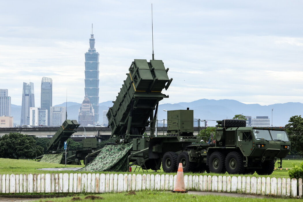 去年軍演期間部署於台北某公園的「愛國者」導彈系統。該系統是目前全球武器市場上最受追捧的防空系統之一。