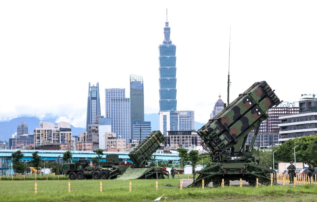 去年在台北舉行的台灣軍事演習中展示的「愛國者」導彈系統。