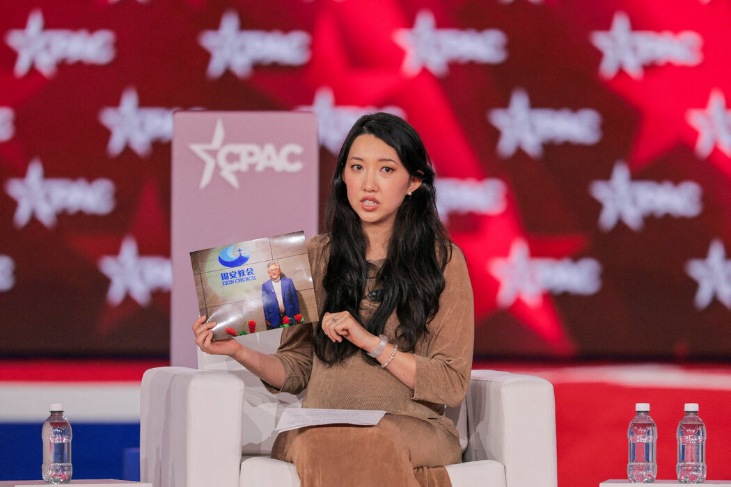 金明日牧師的女兒金婷雅今年在得克薩斯州舉行的保守派政治行動會議上講述父親的案情,她居住在美國。