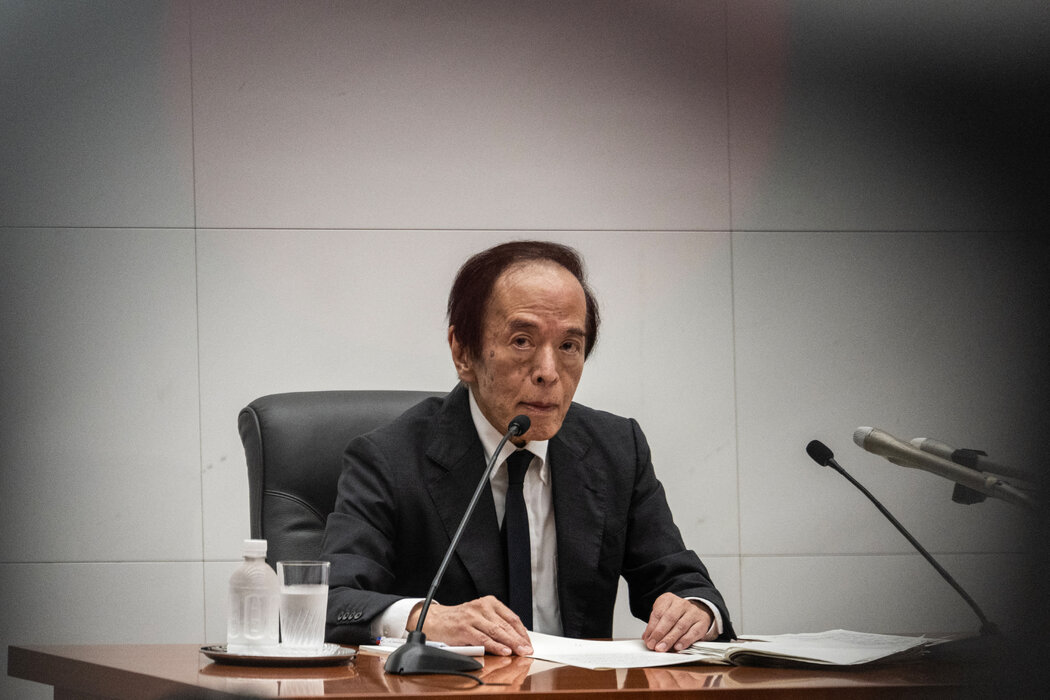 日本央行行長植田和男在央行總部,攝於上週。
