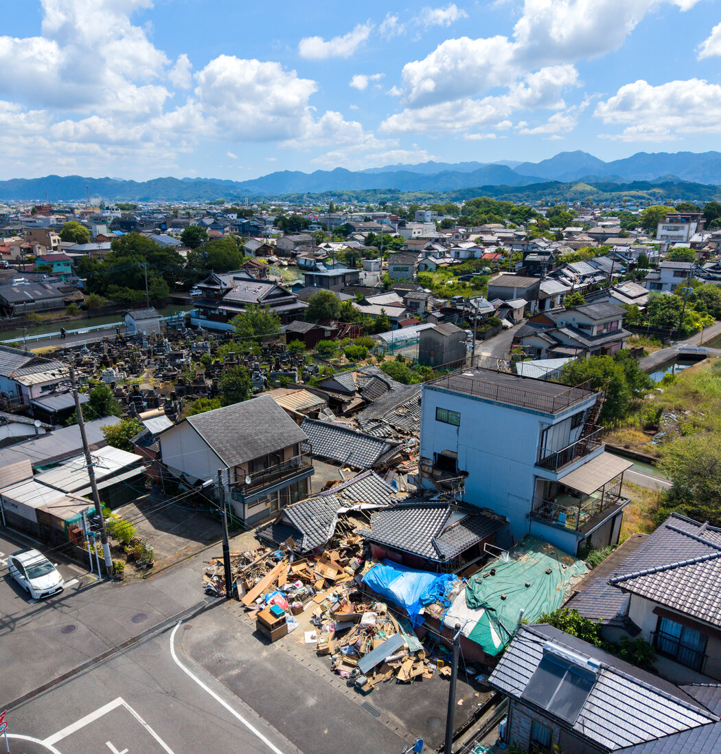 地震後倒塌的房屋，上週攝於日本熊本縣八代市。