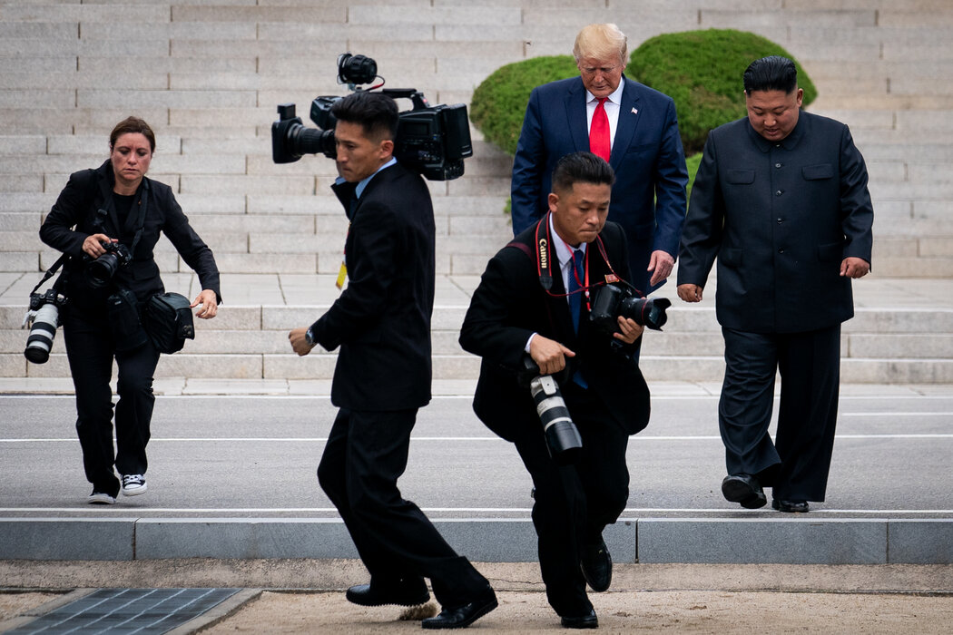 2019年,川普與朝鮮領導人金正恩。