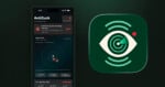 A smartphone screen displays the AntiZuck app interface with alerts and a radar graphic. Next to it is the app's green icon featuring an eye with circular waves and a red dot.