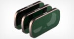 Three rectangular ND camera lens filters with silver edges, labeled ND8, ND32, and ND128, are arranged in a staggered row on a white background.
