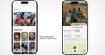 Two smartphone screens display the Apple Photos app, showing the People & Pets interface with naming options and a menu for managing photo subjects.