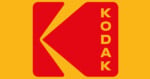 The Kodak logo featuring a stylized red letter K on a yellow background with the word KODAK written vertically in yellow.