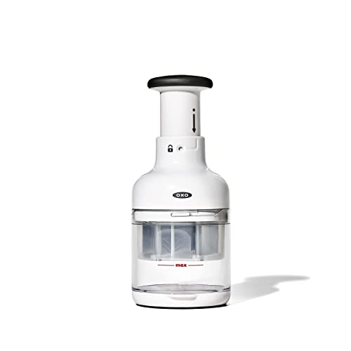OXO オクソー みじん切り器 チョッパー 片手で押すだけ 分解可 お手入れ簡単 食洗機対応(低温設定のみ)