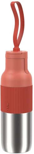 T-fal 不鏽鋼保溫瓶 500ml 保溫保冷 支援碳酸飲料 洗碗機適用 一鍵開關 水筒 附提帶 「be You Flip Bottle」 日落橘 N31203