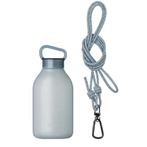 Rivers (リバーズ) 軟式水壺 sui 【約51g｜340ml】附掛繩 附提把 水壺 運動水瓶 輕便 小型 緊湊 易攜帶 不滲漏 附手把 軍藍色 (CADET BLUE)