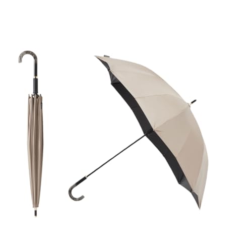 MARNA Shupatto 傘 UV 日傘 女用 長傘 男用 晴雨兩用傘 抗UV率 UPF50+ 遮光 16骨 粉末棕 55cm S509BR