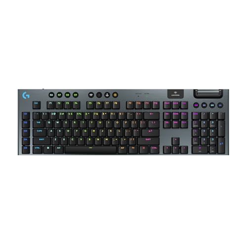 【Amazon.co.jp限定】 Logicool G ゲーミングキーボード G915 X LIGHTSPEED 薄型 ワイヤレス G915WLX-CKBK クリッキー 青軸 しっかりとした打鍵感 日本語配列 Bluetooth 接続対応 LIGHTSYNC RGB ゲーミング キーボード メカニカルキーボード PC mac 国内正規品 ※Amazon.co.jp限定 壁紙ダウンロード付き