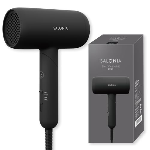 SALONIA 絲滑光澤負離子吹風機 黑色 【Amazon.co.jp 限定】