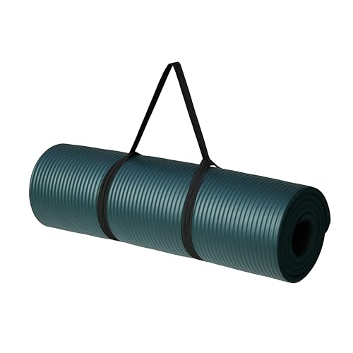 為您推薦:Amazon Basics 瑜珈墊 加厚 12mm 附背帶 訓練墊 伸展墊 皮拉提斯墊 188×61×1.2cm 青藍色