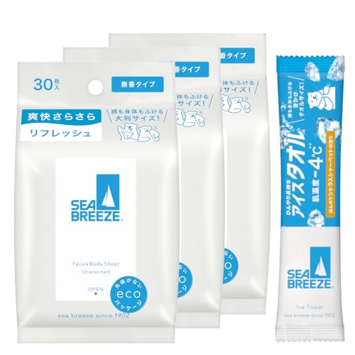 為您推薦：SEA BREEZE 海風 臉部與身體擦拭巾 無香料 30枚入×3個組+贈品試用包