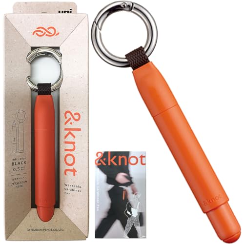 三菱鉛筆 『&knot』SX-AK-05 原子筆 JETSTREAM 系列 0.5mm 穿搭單品 讓「書寫」、「攜帶」、「裝飾」無縫連結的筆款 「Write it, wear it 書寫與裝扮,都值得擁有更多自由」 功能與時尚的自然融合 高便利性的磁吸式筆蓋 (提燈橘)