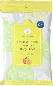 NaturaMoon 有機棉 芳香 身體墊 柑橘 12片裝 身體紙 清爽 溼巾 擦汗墊 擦汗墊 止汗劑 除臭劑 防災