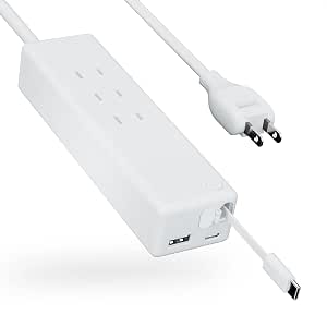 CIO Mate Tap 002 USB 延長電源插座 3口【彈出式USB線】Type-C 2埠 Type-A 1埠 20W iPhone 15 16 快速充電 Android 智慧手機 平板電腦 延長線 1.5米 擺動插頭 (自然白色)