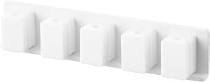 山崎實業(Yamazaki) 用膠帶貼上的 磁性 5連 電纜掛鉤 白色 W10×D1.4×H2cm 智慧 smart 電纜夾 線纜夾 10195