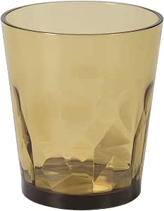 Plakira 不易破碎 玻璃 杯 平底杯 250毫升 微波爐 洗碗機 相容 日本製造 餐廳 咖啡館 戶外 家庭聚會 可愛 時尚 琥珀色 啤酒 高球 冷飲 咖啡 紅茶 塑膠 耐熱溫度 100度 熱 破碎防護杯 中號 可疊放 輕便 堅固 三元乙烯 玻璃 露營 PG104_250 IJ Plakira 石川樹脂工業