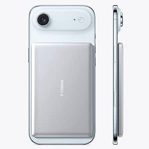 TORRAS MiniMag 升級版 移動電源 超薄型 MagSafe對應 磁吸式 無線充電 5000mAh 輕量 小型 磁吸 充電器 緊湊 iPhone 16 / 15 / 14 / 13 / 12 系列專用 可攜帶登機(白鈦)