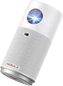 Anker Nebula Capsule Air(世界最小 Google TV搭載的移動投影儀)【支援高畫質 720P Netflix 150ANSI 流明 最大100英寸 自動梯形校正 超小型 家用 小巧 天花板投影 搭載電池 白色 最長24個月保修 Nebula Capsule Air】