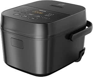 【Amazon.co.jp限定】[山善] 電飯煲 單身生活 5.5合 3種烹飪模式 微電腦式 低溫烹調 無需洗米模式 保溫 預約功能 黑色 AMRC-10M(B)
