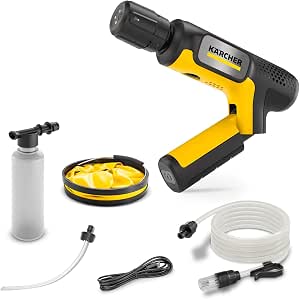 【亞馬遜日本專屬】凱爾捷(Karcher) 無繩高壓清洗機 OC Handy Compact Plus CB 手持空氣 USB-C 充電式(推薦10W以上) 無需接入水道/帶摺疊桶 堅固的軟管 高效能4合1噴嘴 電池一體化 可使用塑膠瓶 簡單設定/移動 緊湊 輕量/洗車 陽臺 玄關 1.328-124.0