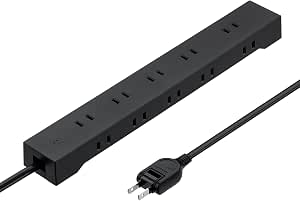 Sanwa Direct 電源插座 10個口 集中開關 1.5米 磁吸 防雷 防塵快門 黑色 700-TAP086-15BK | PSE適用 絕緣蓋 擺動插頭 延長線 OA Tap 磁石 鉚釘 章魚