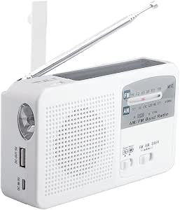 行動式收音機 FM/AM/相容 500mAh大容量電池防災收音機 支援寬頻FM 可為智慧手機充電 手動充電/