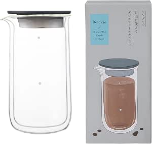 マーナ (Marna) 雙層壁水壺 (530ml/耐熱玻璃) 防凝結 雙層結構 (水壺/咖啡壺) 玻璃水壺 麥茶壺 耐熱玻璃水壺 水壺 保冷 Ready to K794BK