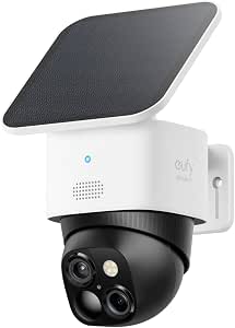 Anker Eufy SoloCam S340(戶外防犯カメラ)【太陽能充電 / 可360°拍攝/ 搖頭俯仰 / 460萬超高畫素 / 3K畫質 / 防犯措施/雙鏡頭攝像機 / 8倍變焦 / 無線支援/連續供電/內建電池 / 2.4 GHz Wi-Fi / IP55 防塵防水/無需額外費用】