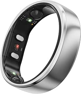 RingConn Gen 2 智慧戒指｜無需應用訂閱，先用尺寸套件確認尺寸，電池續航最長12天，睡眠・心率・壓力・女性健康管理・健身追蹤，支援Android和iOS（銀色，尺寸10）