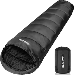 HAWKGEAR 睡袋 瑪咪型 露營 戶外 -15度耐寒 簡易防水 全季節