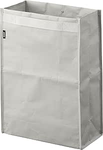 山崎實業 聚乙烯 垃圾桶 20L 淺灰色 W34×D16.5×H46.5cm 塔 tower 輕量 包型 帶提手 分割槽 磁鐵式固定袋 10995