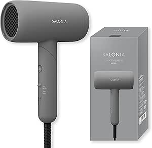 SALONIA サロニア スムースシャイン ドライヤー 大風量 速乾 輕量 吹風機 灰色【Amazon.co.jp限定】
