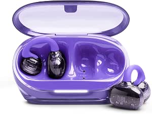【Amazon.co.jp 限定】JBL Soundgear Clips 完全無線耳機/開放式/耳掛式/低音增強/快速充電/多裝置連線/IP54防塵防水/減少漏音/Bluetooth 5.4/紫色/JBLSNDGEARCLPUR
