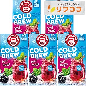 Cold Brue 冷萃香草茶 漿果熱(1盒2.5克×18TB)×5盒套裝 水果草茶 無咖啡因 咖啡因 清涼感應 附帶原創毛巾 (漿果熱)